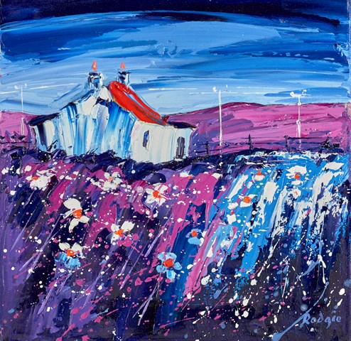 Wild Flower Croft by Lynn Rodgie - Original Painting on Stretched Canvas